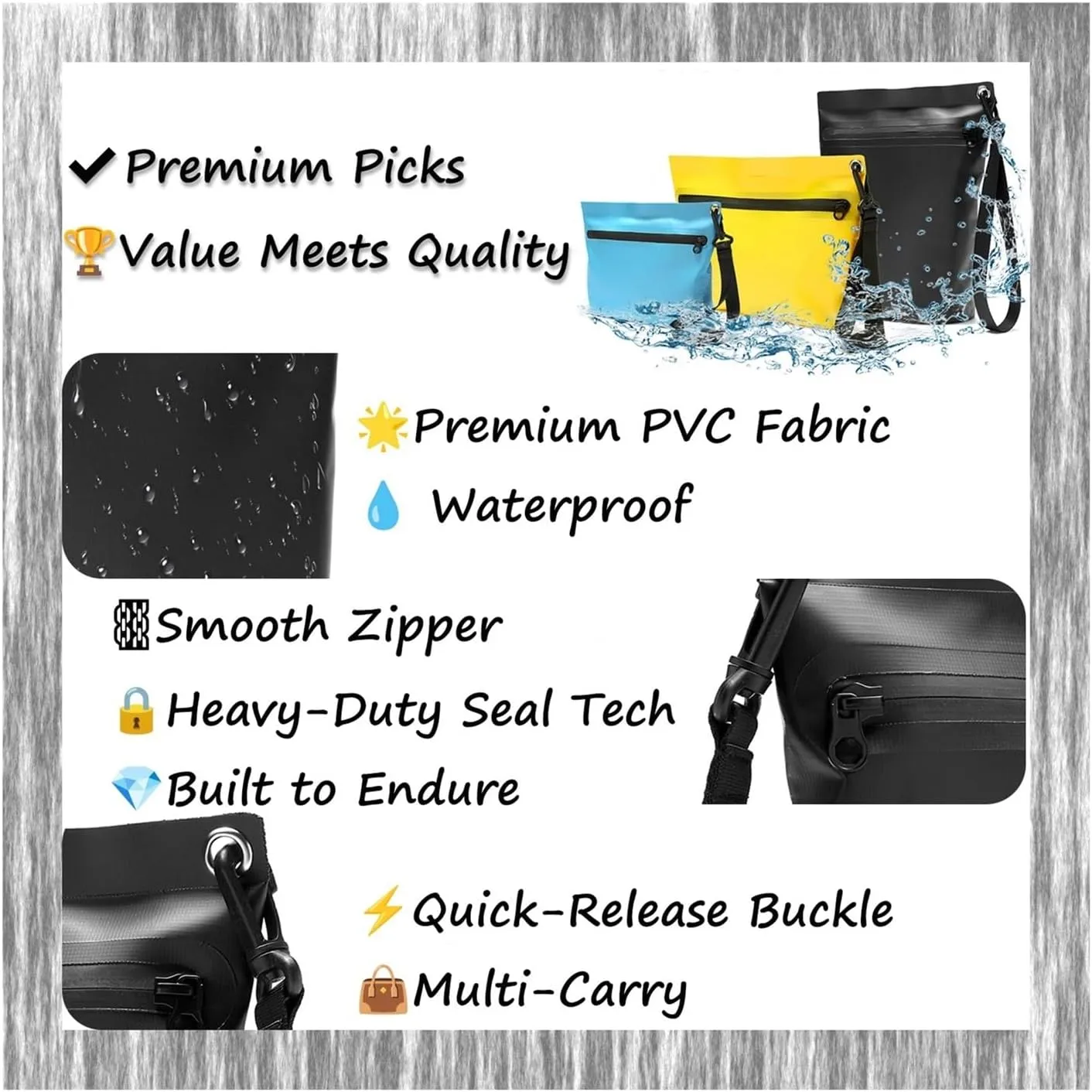 Dry Bag Travel Waterproof Pouch Bags case with Transparent Screen Touchable ipx7 water proof for Travelling Swimming Boating