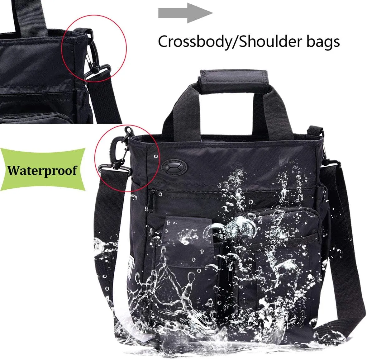 d'yallee Crossbody Messenger Bag Men Waterproof Shoulder Business Work Bag Nylon
