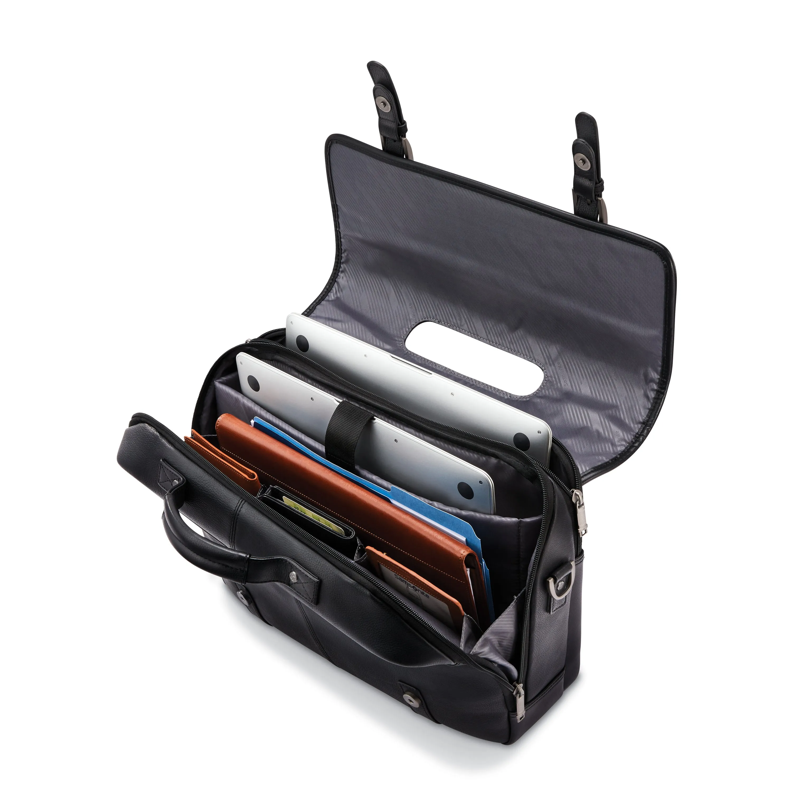 Economical Leather Flapover Priority access Samsonite Classic