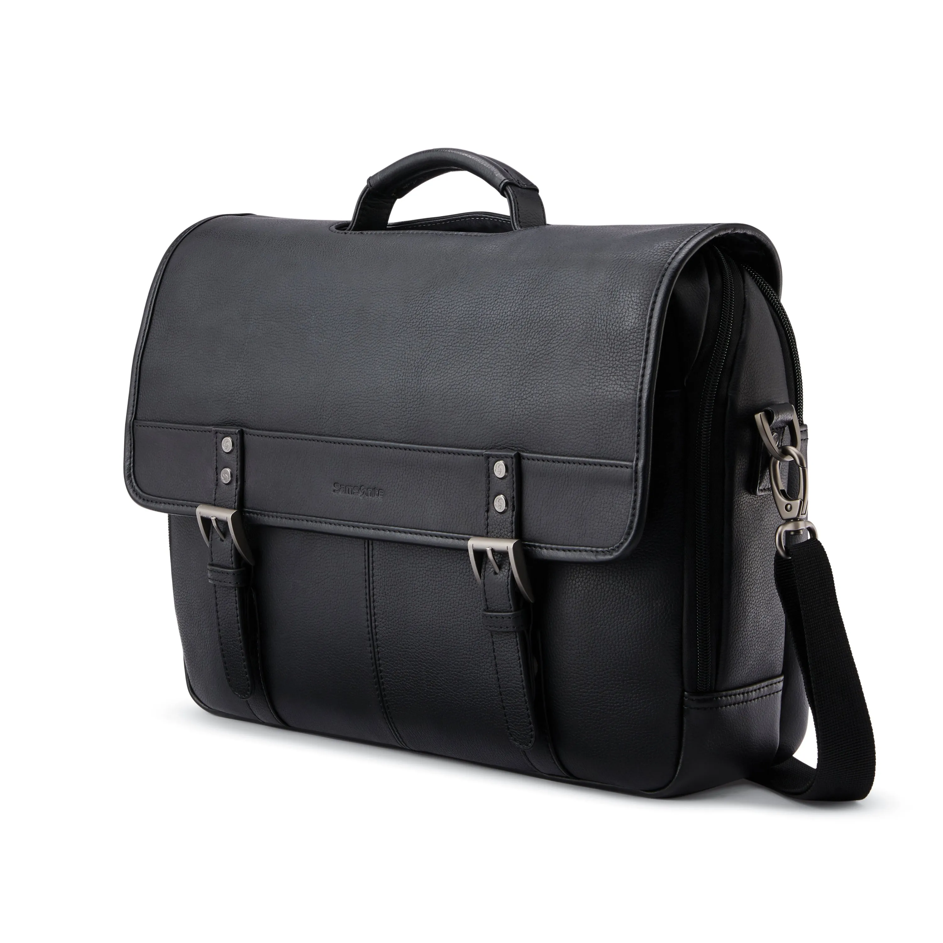 Economical Leather Flapover Priority access Samsonite Classic