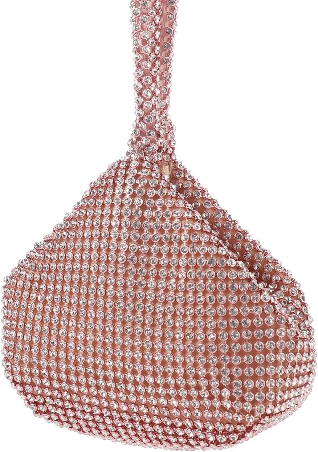 ele ELEOPTION Women Rose Gold Clutch Rhinestone Purse Bling Evening Bag Triangle Women's Wedding Purse for Party Cocktail for 6.0 inch Phones