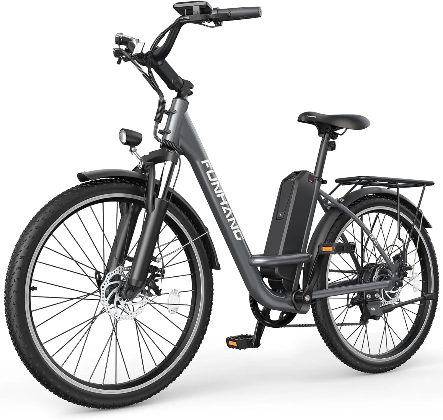 Electric Bike for Adults, 1000W Peak Ebike, 21.7MPH 50Miles City Cruiser Ebikes, 26" Step Thru Electric Bicycle with 48V Removable Battery, Adjustable Stem, Rear Rack, Front Suspension,7 Speed