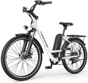 Electric Bike for Adults, 1000W Peak Ebike, 21.7MPH 50Miles City Cruiser Ebikes, 26" Step Thru Electric Bicycle with 48V Removable Battery, Adjustable Stem, Rear Rack, Front Suspension,7 Speed
