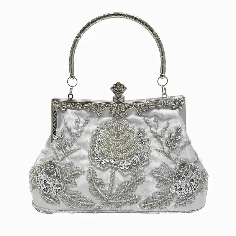 Elegant Beaded Flower Evening Bag for Celebrations