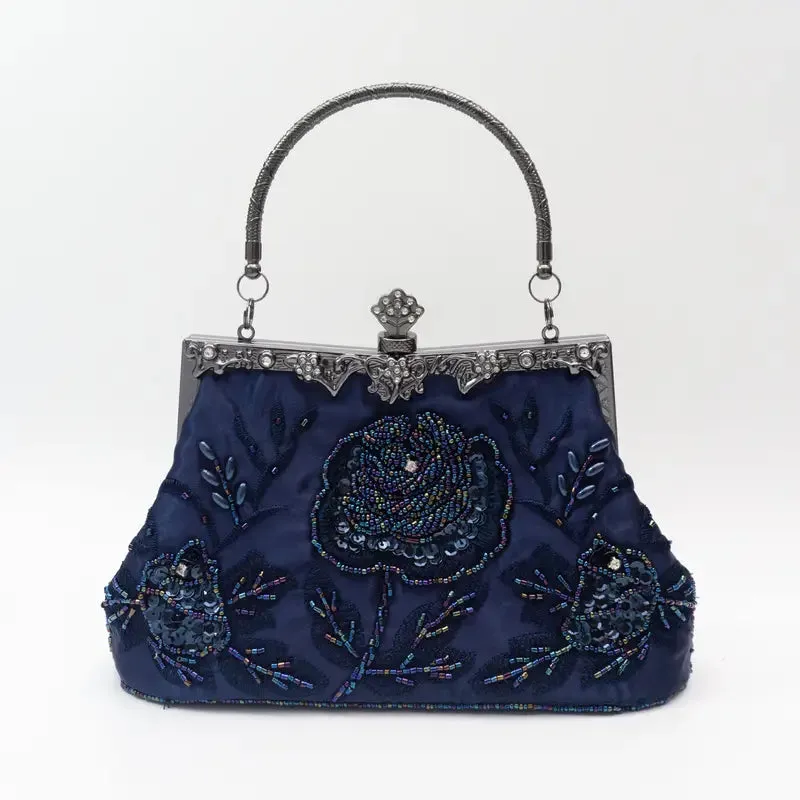 Elegant Beaded Flower Evening Bag for Celebrations