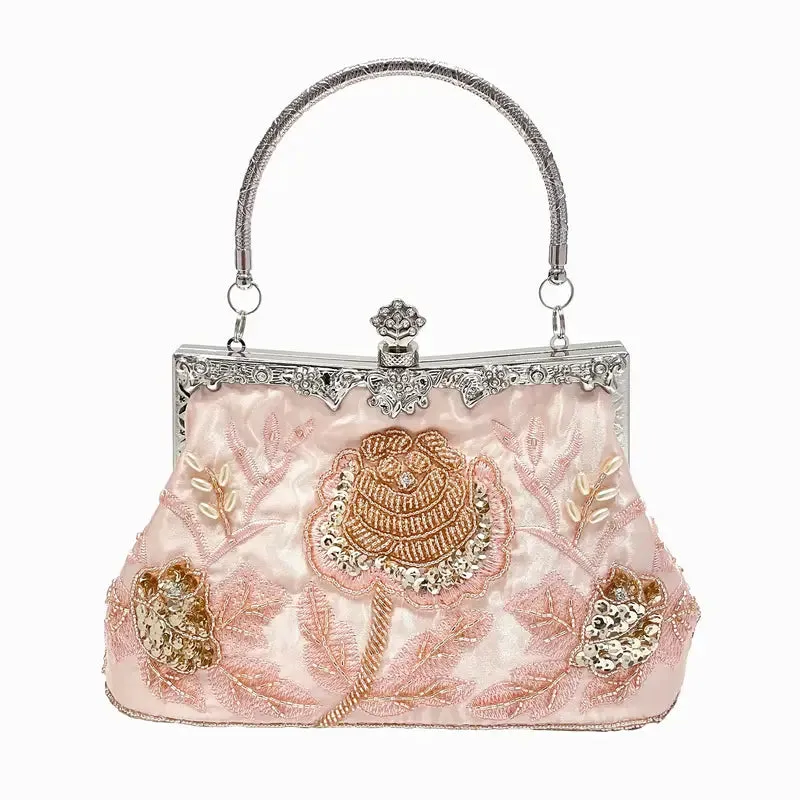 Elegant Beaded Flower Evening Bag for Celebrations