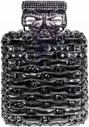 Elegant Perfume Bottle Shape Evening Bag for Women Sparkly Rhinestones Bride Wedding Purse