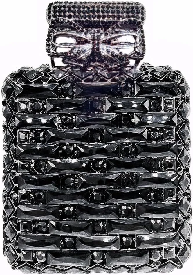 Elegant Perfume Bottle Shape Evening Bag for Women Sparkly Rhinestones Bride Wedding Purse