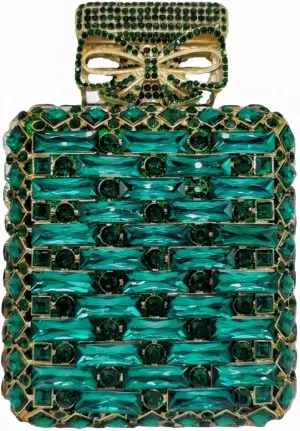 Elegant Perfume Bottle Shape Evening Bag for Women Sparkly Rhinestones Bride Wedding Purse
