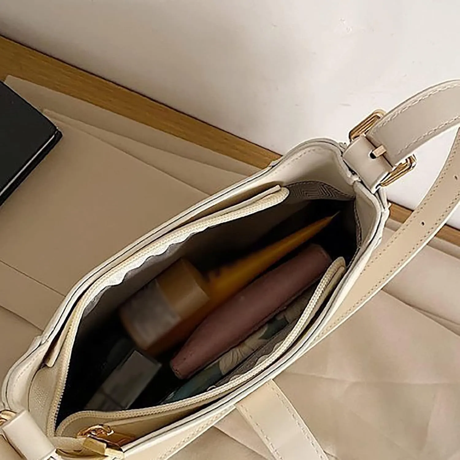 Elegant Tote Handbag for Women - Ladies Purse Satchel Shoulder Bag - Underarm Leather Dumplings Bag