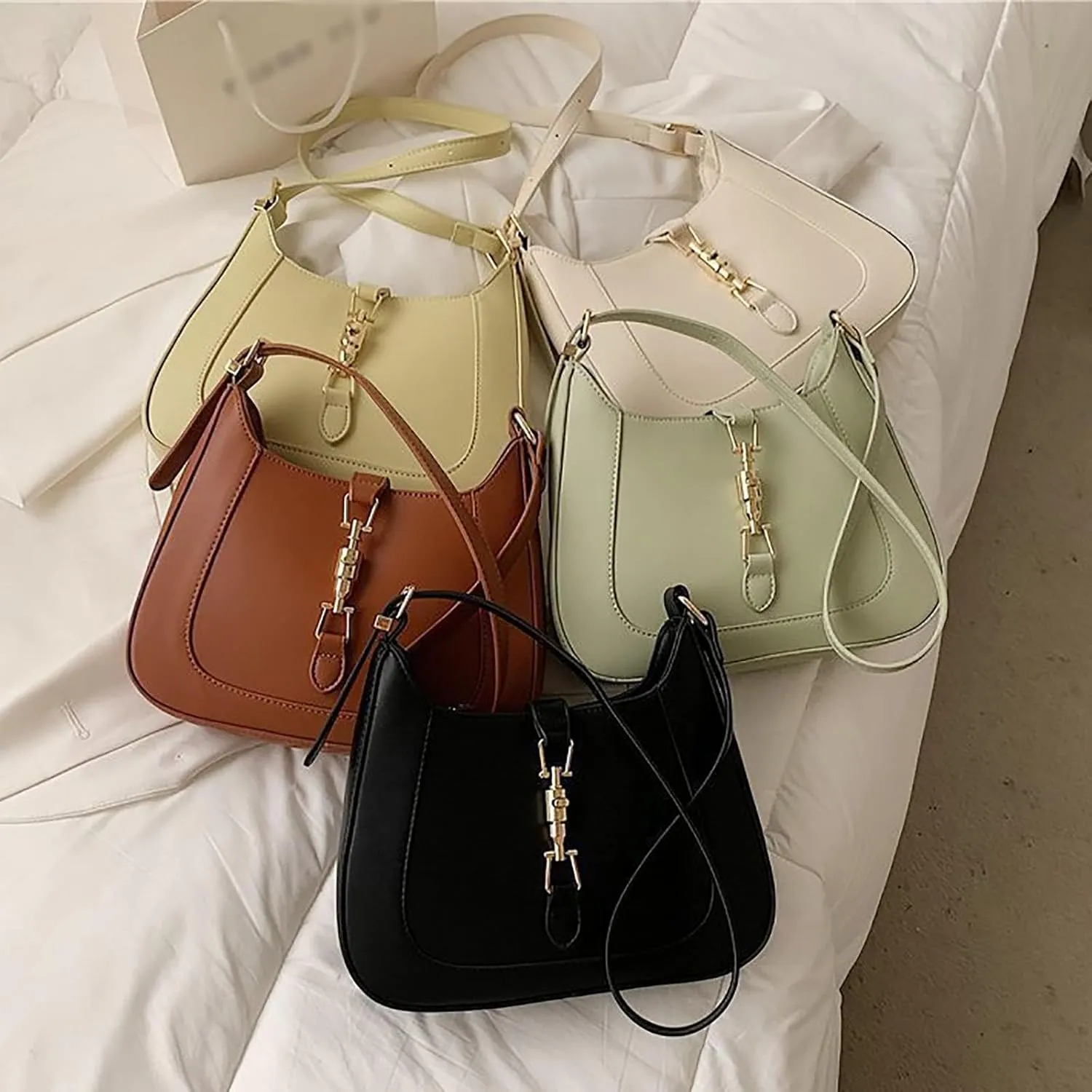 Elegant Tote Handbag for Women - Ladies Purse Satchel Shoulder Bag - Underarm Leather Dumplings Bag
