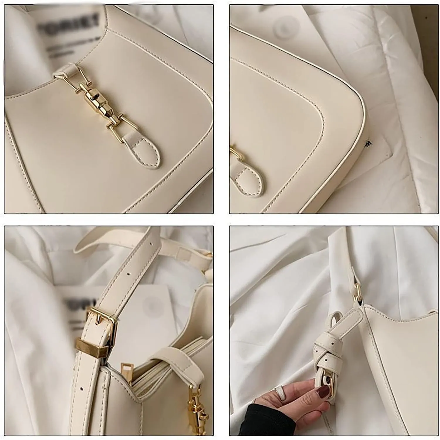 Elegant Tote Handbag for Women - Ladies Purse Satchel Shoulder Bag - Underarm Leather Dumplings Bag