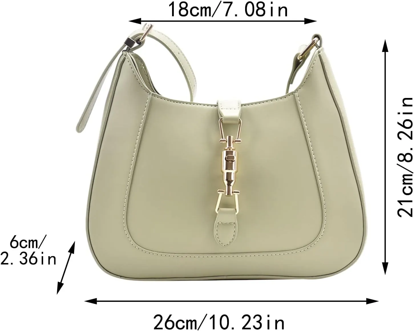 Elegant Tote Handbag for Women - Ladies Purse Satchel Shoulder Bag - Underarm Leather Dumplings Bag