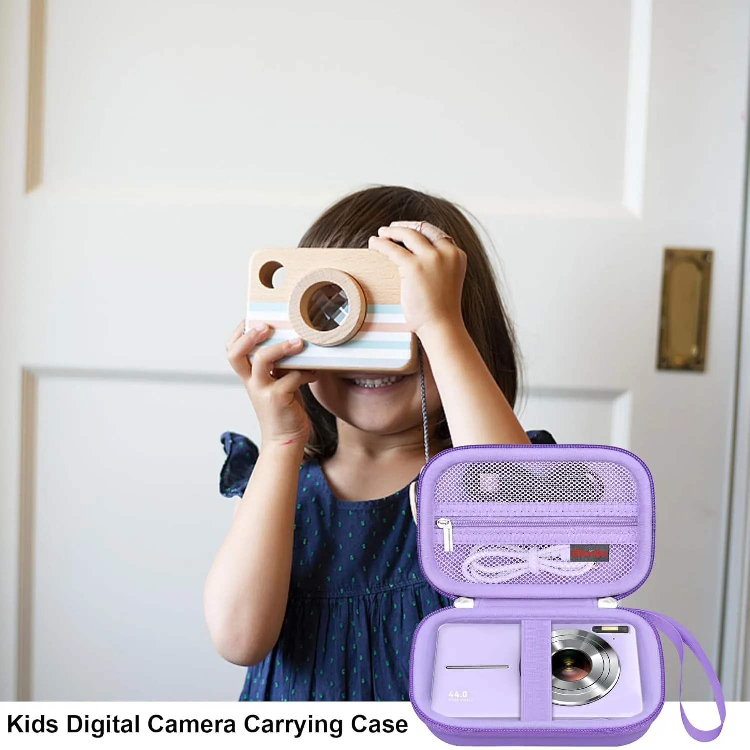 Elonbo Digital Camera Carrying Case for CAMKORY/for toberto/for AiTechny/for VAHOIALD/for IWEUKJLO FHD 1080P Camera, Boys Girls Kids Compact Small Camera Travel Storage Cover Protective Bag,Purple
