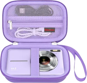 Elonbo Digital Camera Carrying Case for CAMKORY/for toberto/for AiTechny/for VAHOIALD/for IWEUKJLO FHD 1080P Camera, Boys Girls Kids Compact Small Camera Travel Storage Cover Protective Bag,Purple