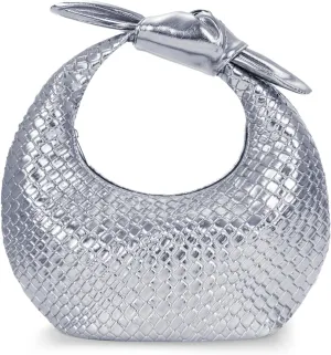 Emprier Dumpling Evening Bag for Women,Woven Clutch Purse,Soft Vegan Leather Knotted Handbag, for Formal Party Wedding