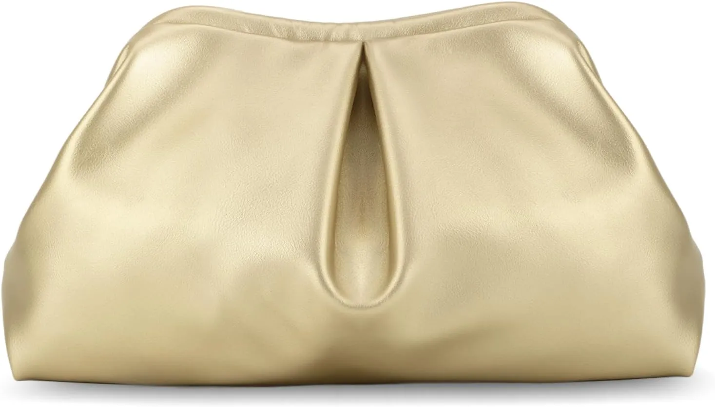 Emprier Soft Vegan Leather Clutch Purse for Women Dumpling Bag Pleated PU Evening Handbags for Wedding Party
