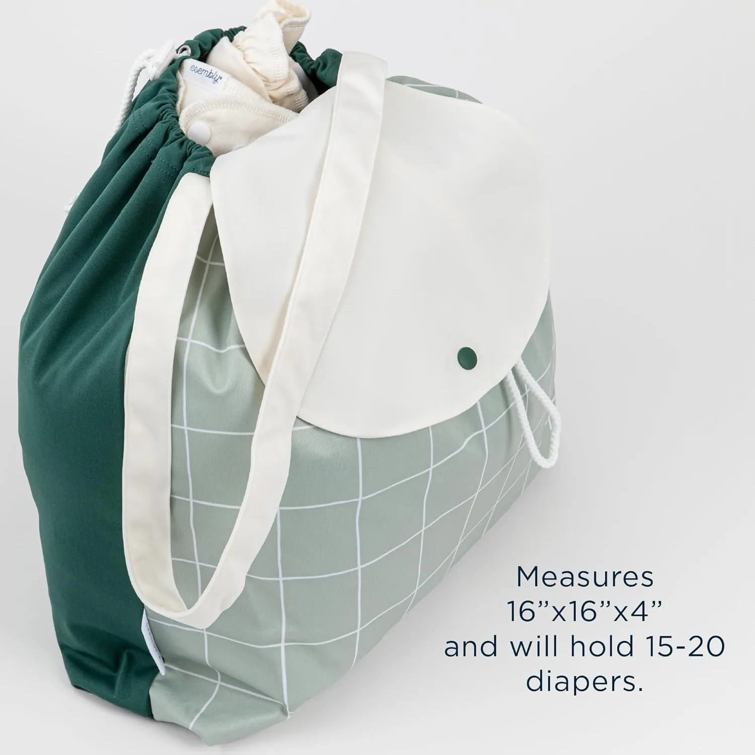 Esembly Wet Day Bag, Wet Dry Bag for Cloth Diapers - Waterproof, Reusable and Washable - Multipurpose Diaper, Pool, Beach, Gym and Travel Bag with Two Compartments - One Size, Fantastic Fungi