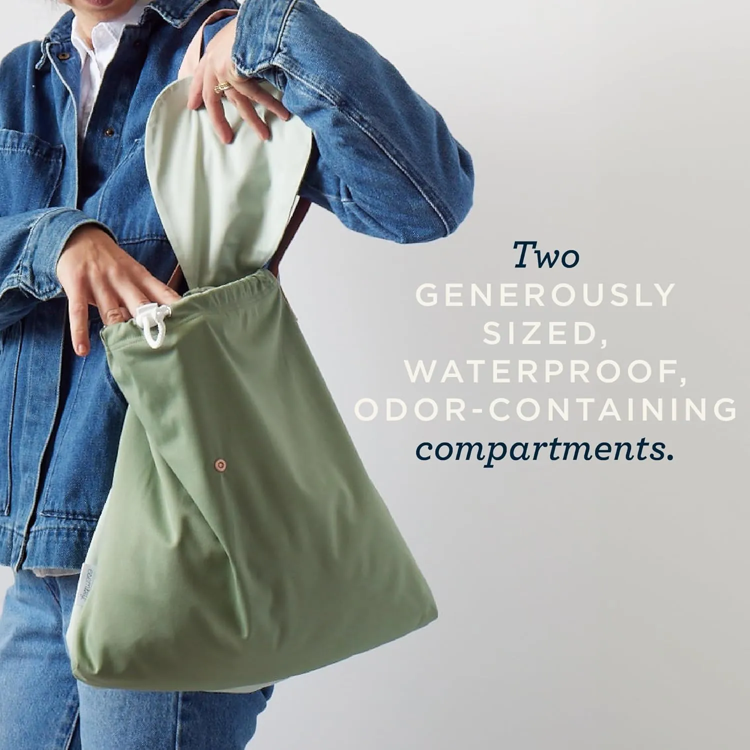 Esembly Wet Day Bag, Wet Dry Bag for Cloth Diapers - Waterproof, Reusable and Washable - Multipurpose Diaper, Pool, Beach, Gym and Travel Bag with Two Compartments - One Size, Fantastic Fungi
