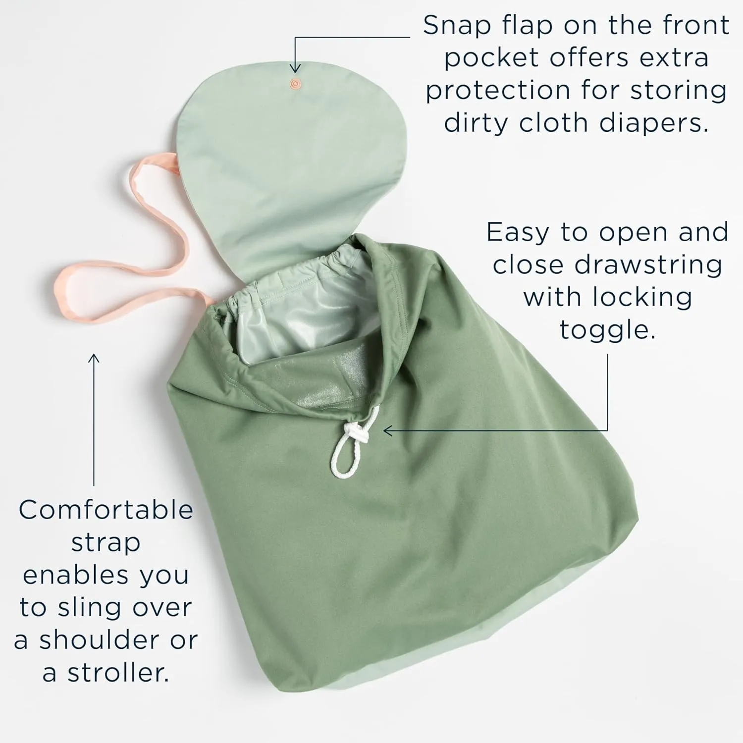 Esembly Wet Day Bag, Wet Dry Bag for Cloth Diapers - Waterproof, Reusable and Washable - Multipurpose Diaper, Pool, Beach, Gym and Travel Bag with Two Compartments - One Size, Fantastic Fungi