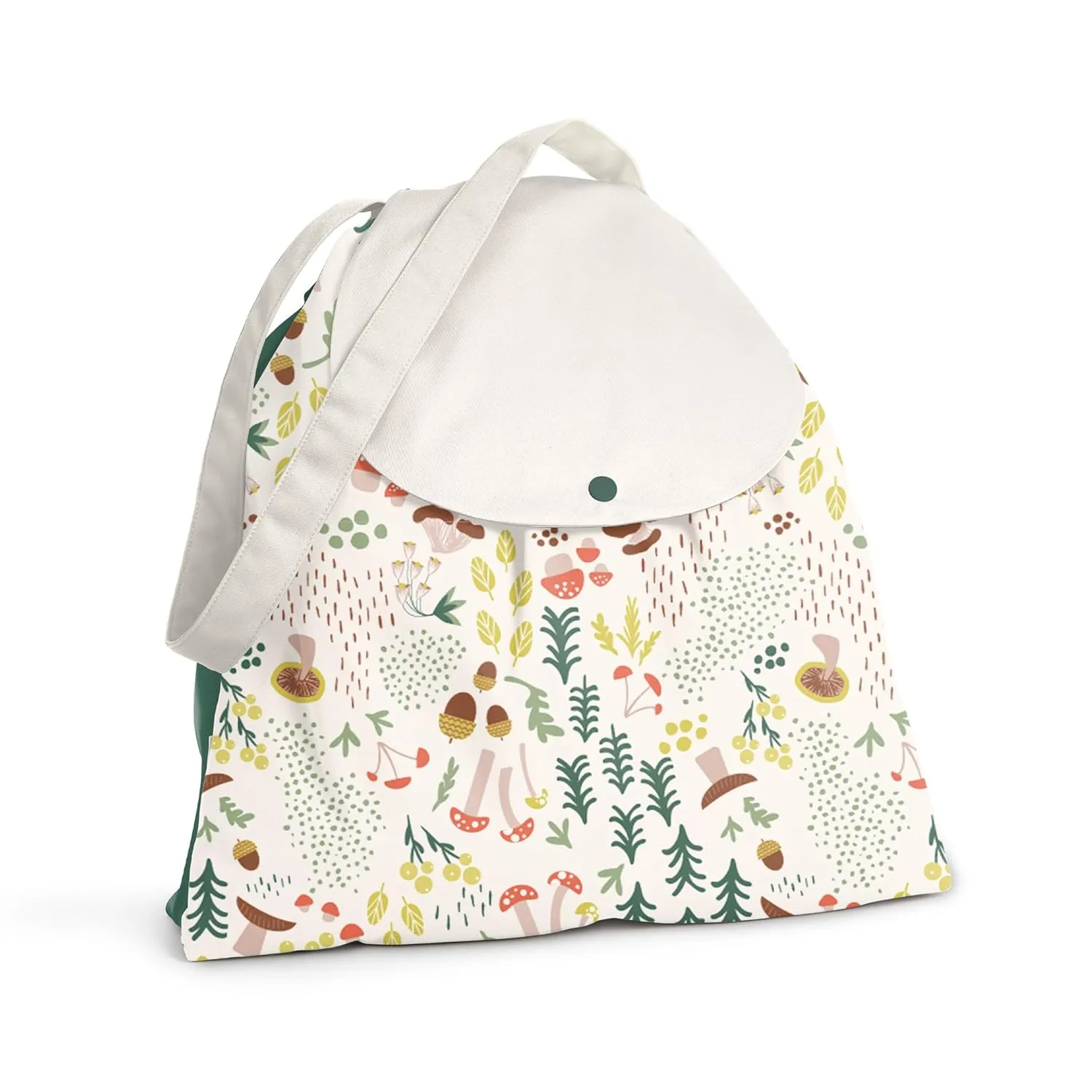 Esembly Wet Day Bag, Wet Dry Bag for Cloth Diapers - Waterproof, Reusable and Washable - Multipurpose Diaper, Pool, Beach, Gym and Travel Bag with Two Compartments - One Size, Fantastic Fungi