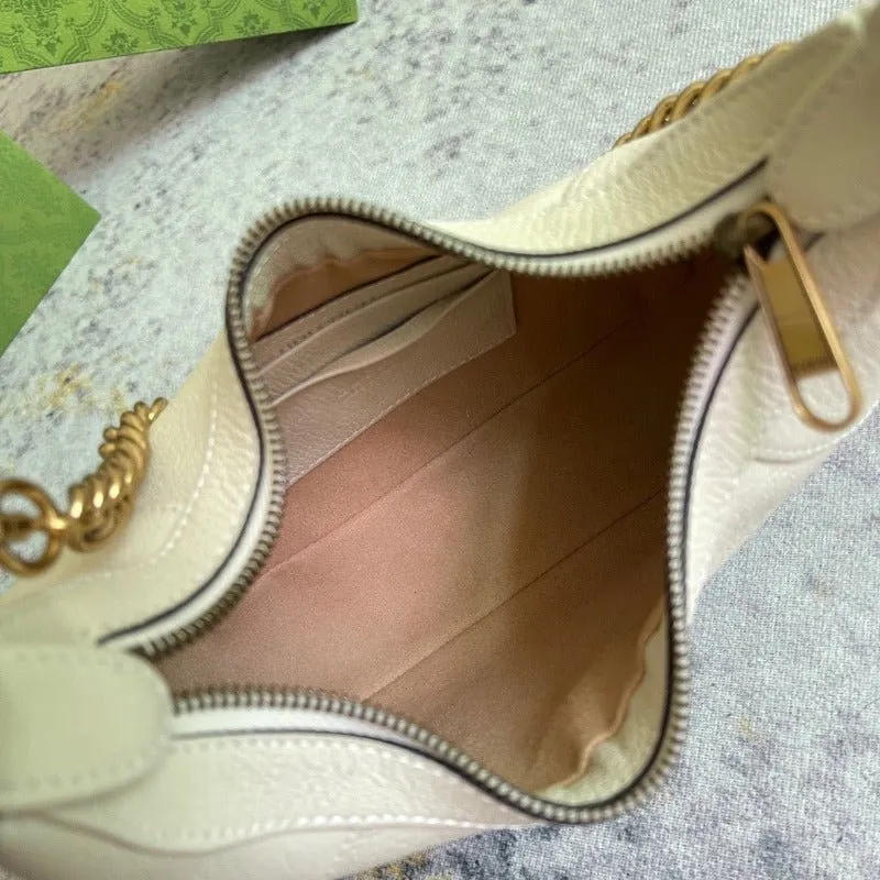 ESMEE - Hobo Bag With Chain Milk Beige