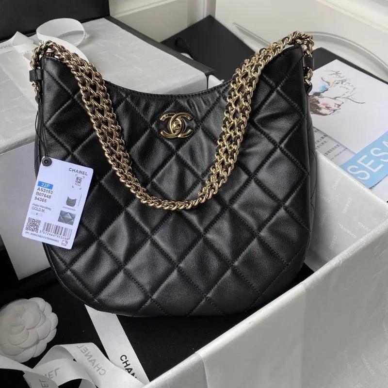 ESMEE - Hobo Handbag Lambskin Black