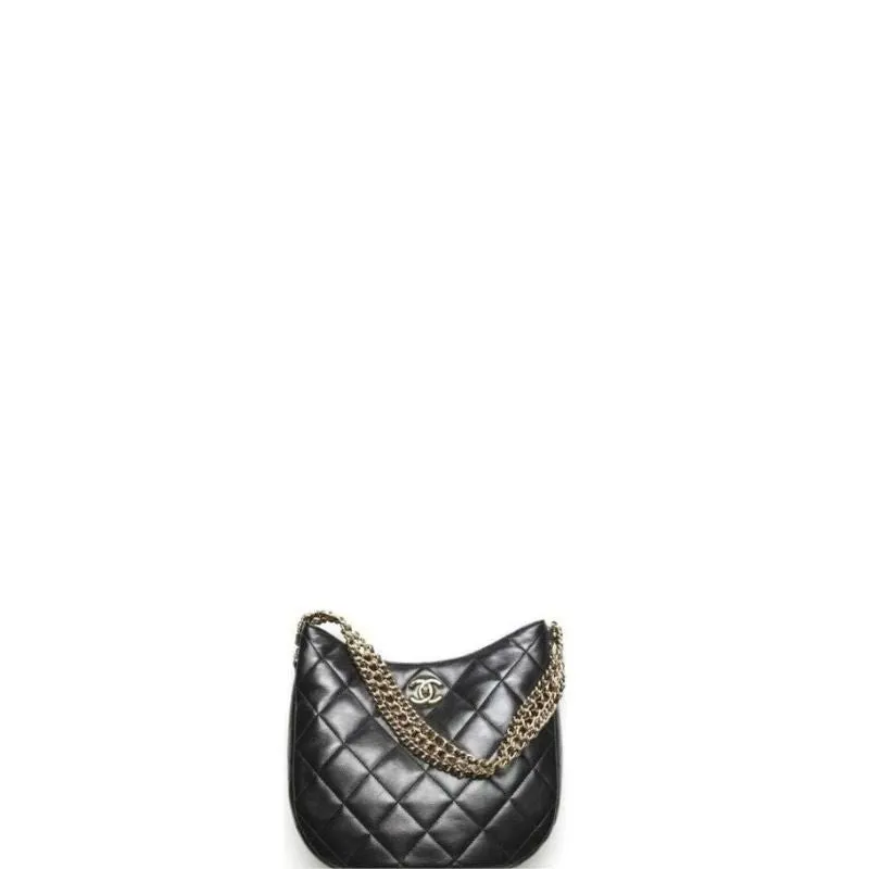 ESMEE - Hobo Handbag Lambskin Black
