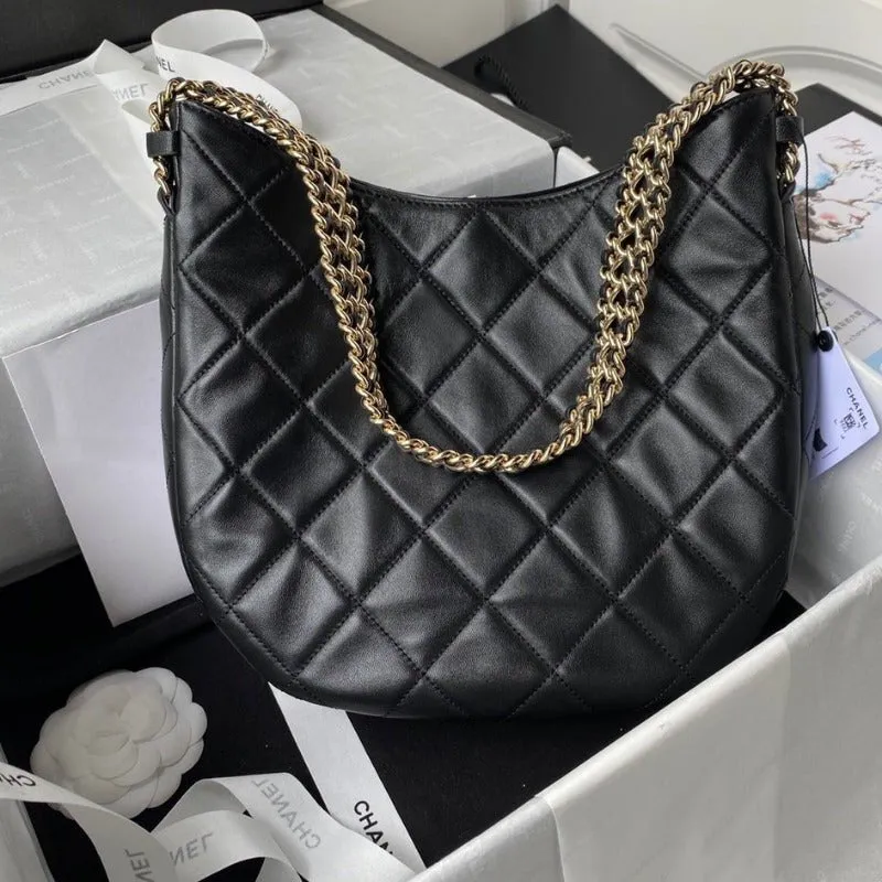 ESMEE - Hobo Handbag Lambskin Black