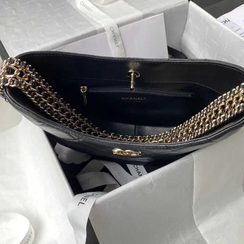 ESMEE - Hobo Handbag Lambskin Black