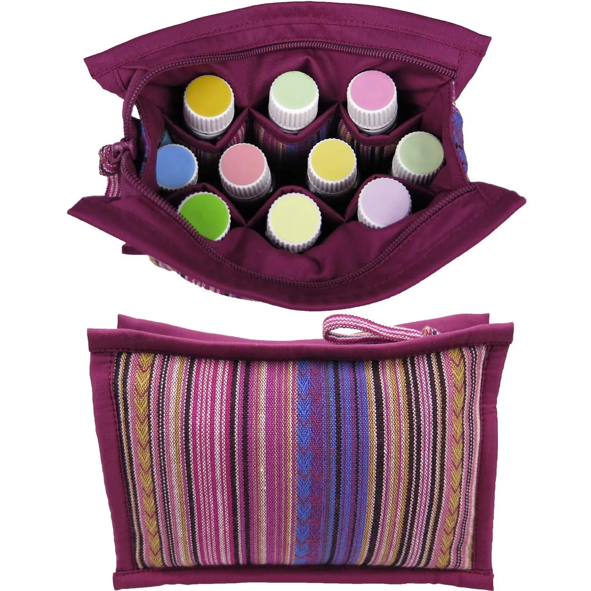 Essential Oil Case for Purse - Wild Plum - Medium Size HOLDS 6-8 Bottles (5ml-15ml, also fits Roller Bottles) - Chic and Compact EO Bags in Multiple Sizes - Perfect size Essential Oil Travel Bag