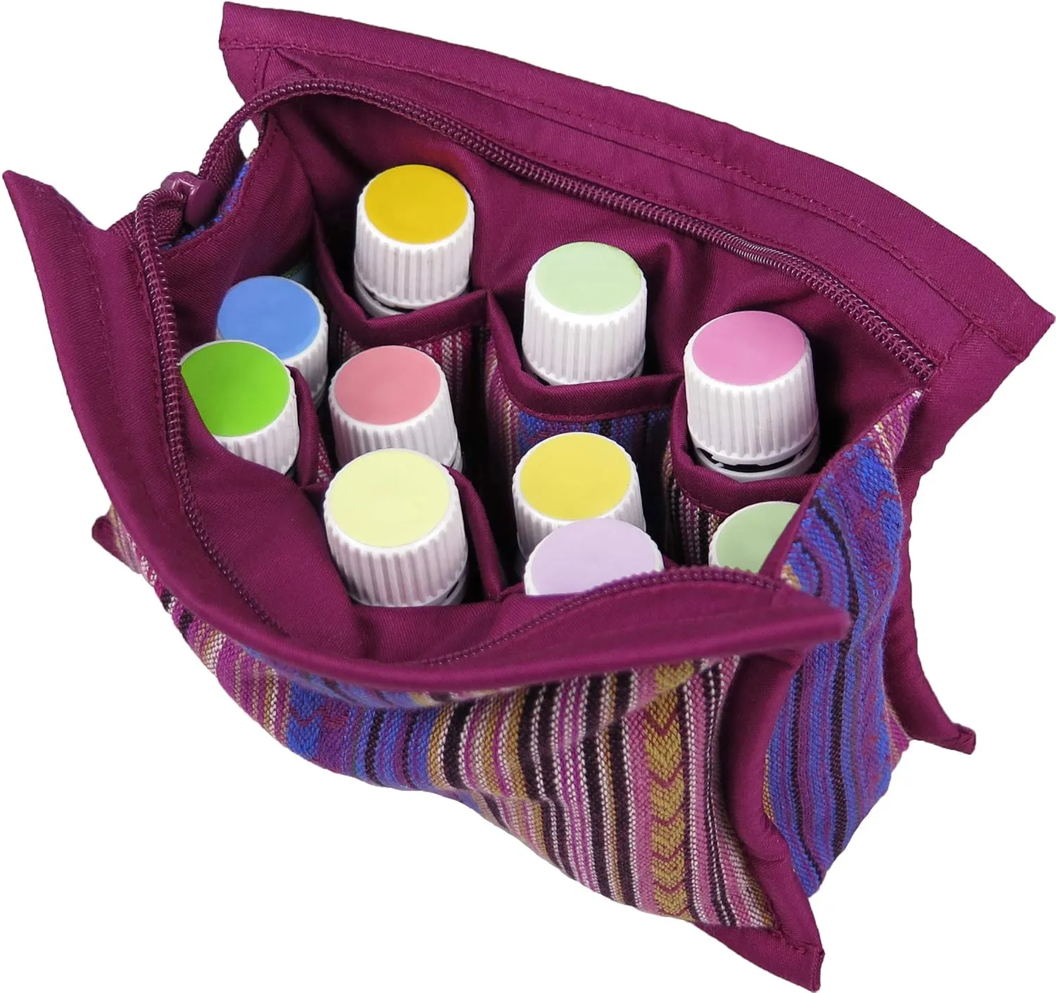 Essential Oil Case for Purse - Wild Plum - Medium Size HOLDS 6-8 Bottles (5ml-15ml, also fits Roller Bottles) - Chic and Compact EO Bags in Multiple Sizes - Perfect size Essential Oil Travel Bag