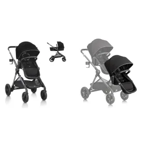 Evenflo Pivot Xpand Modular Stroller (Ayrshire Black) & Pivot Xpand Second Seat (Ayrshire Black)