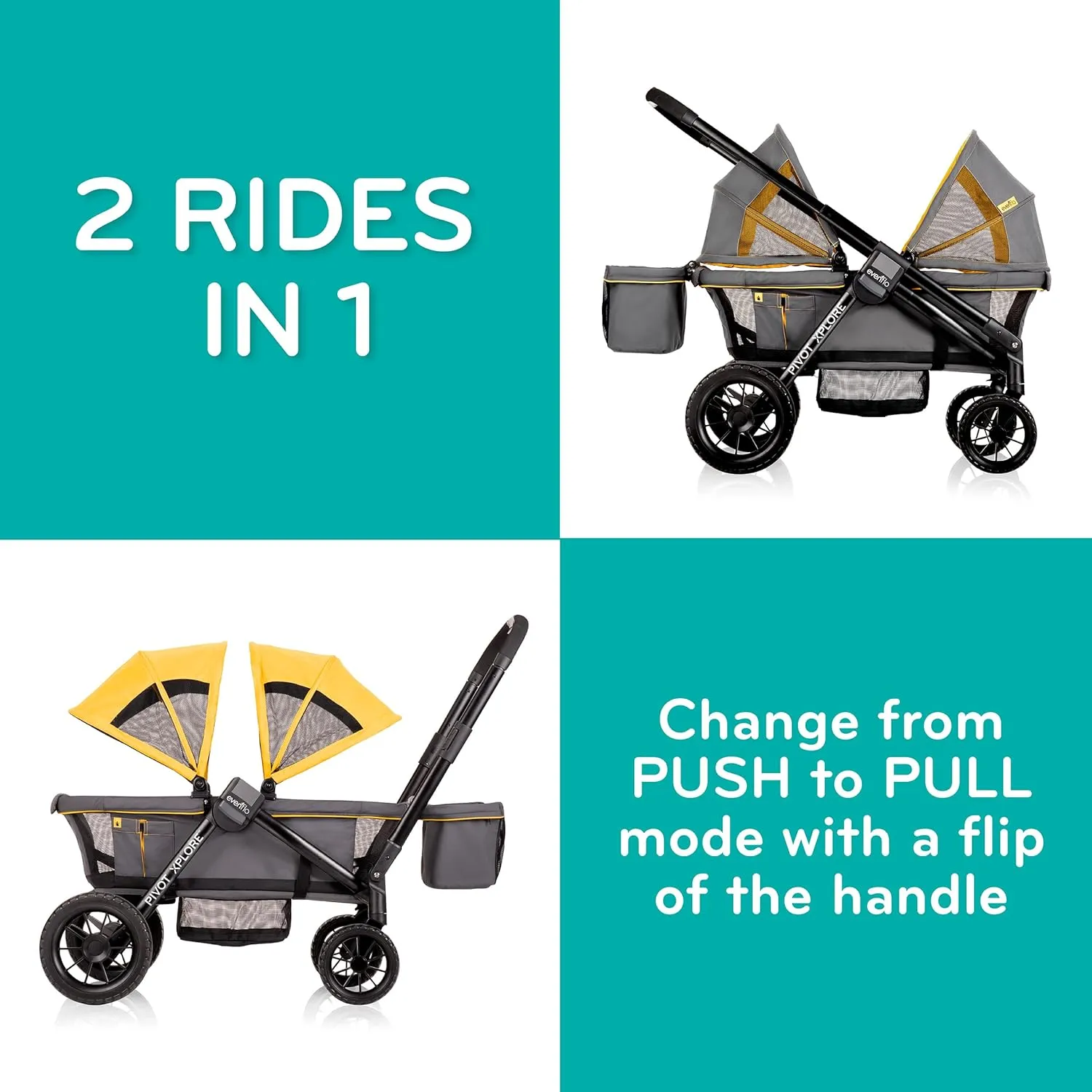 Evenflo Pivot Xplore All-Terrain Stroller Wagon (Adventurer Gray)