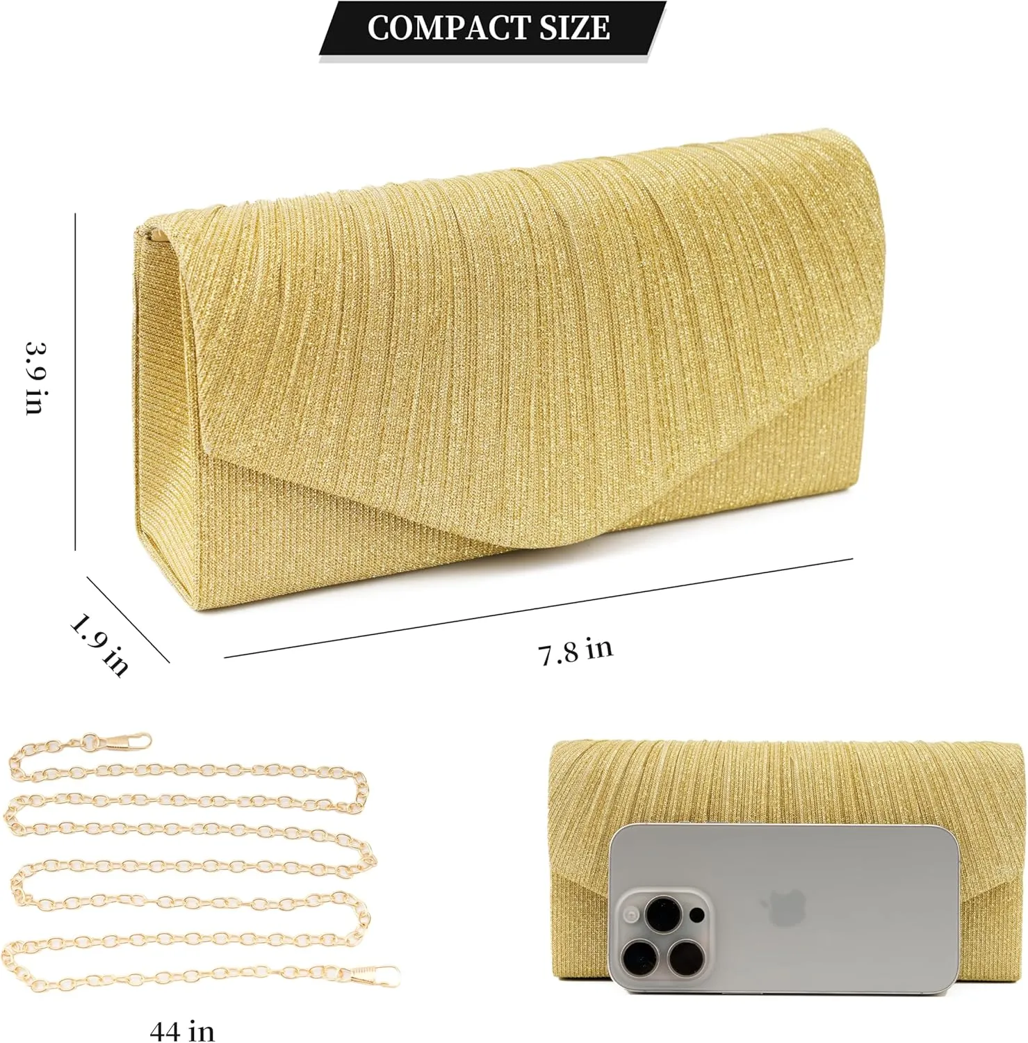 Evening Bag Clutch Purses Sparkling Party Handbag for Women Wedding Formal Purse for Dressy