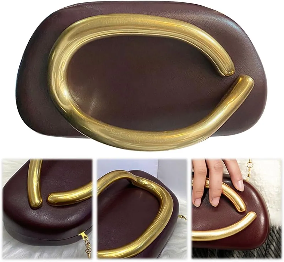 Evening Clutch Purses for Women Formal Unique Crossbody Purse Gold Closure Box Clutch Handbag Small Y2K Shoulder Bag