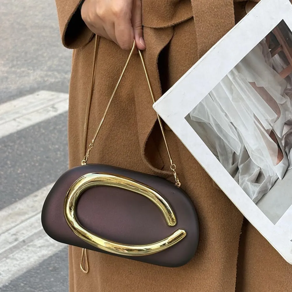 Evening Clutch Purses for Women Formal Unique Crossbody Purse Gold Closure Box Clutch Handbag Small Y2K Shoulder Bag