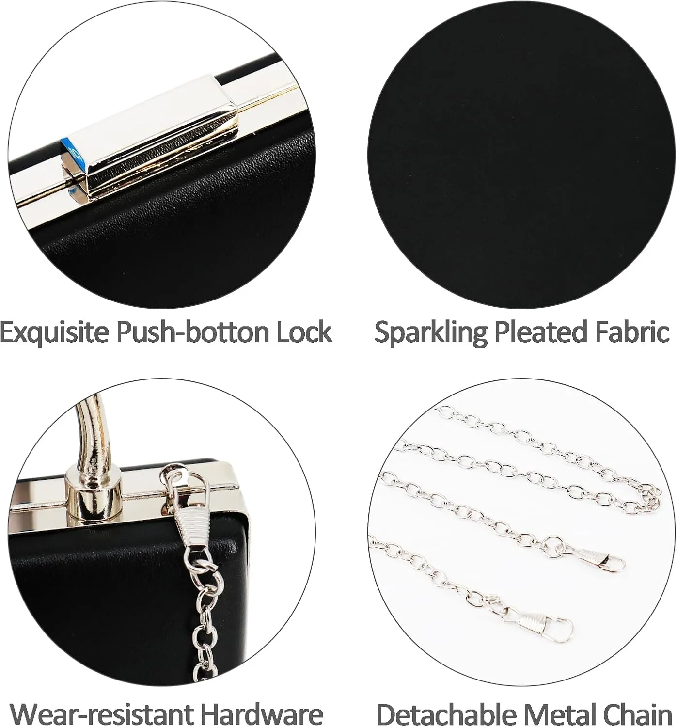 Evening Clutch Purses - Women's Evening Bag Party Purses Handbag for Cocktail/Prom/Party/Wedding/Formal