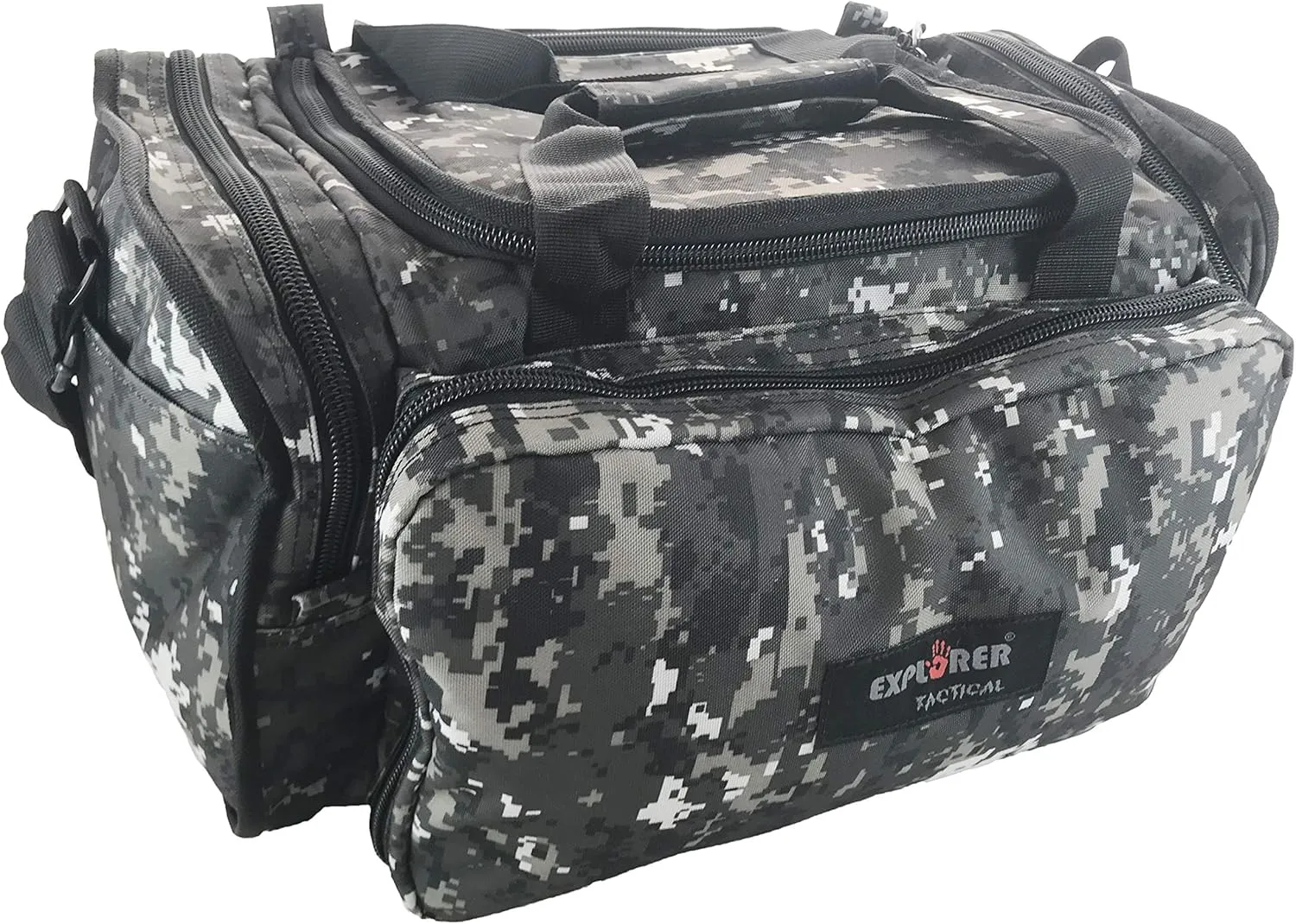 Explorer Large Padded Deluxe Tactical Range Bag Rangemaster Gear Tactical Assault Sling Pack Range Shoulder Camera Bag Modular(Black Camo Color)