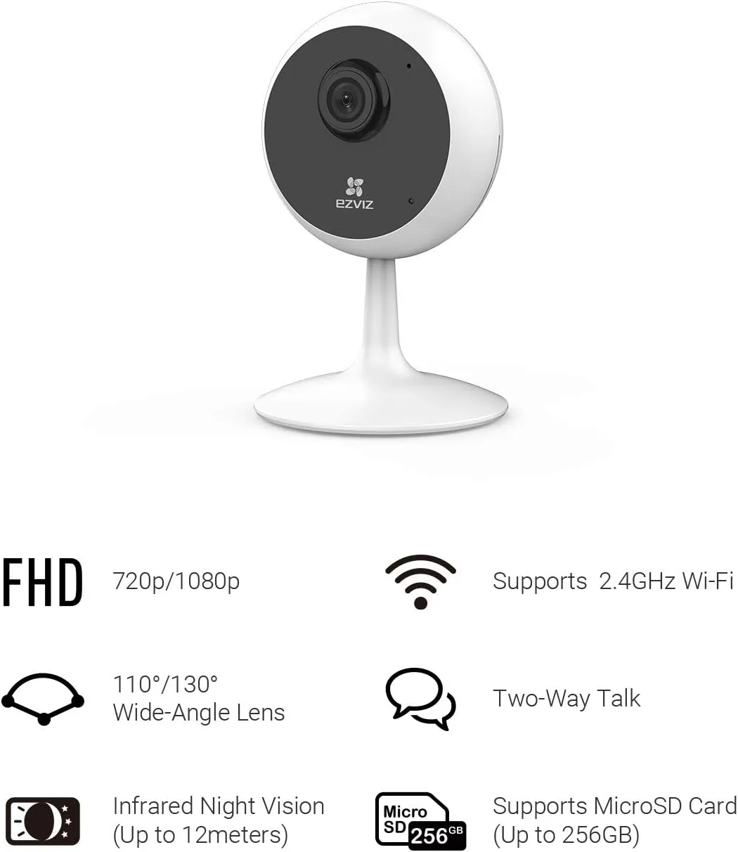 EZVIZ Indoor Security Camera 1080P WiFi Baby Monitor, Smart Motion Detection, Two-Way audio, 40ft Night Vision, Works with Alexa & Google Assistant(C1C)