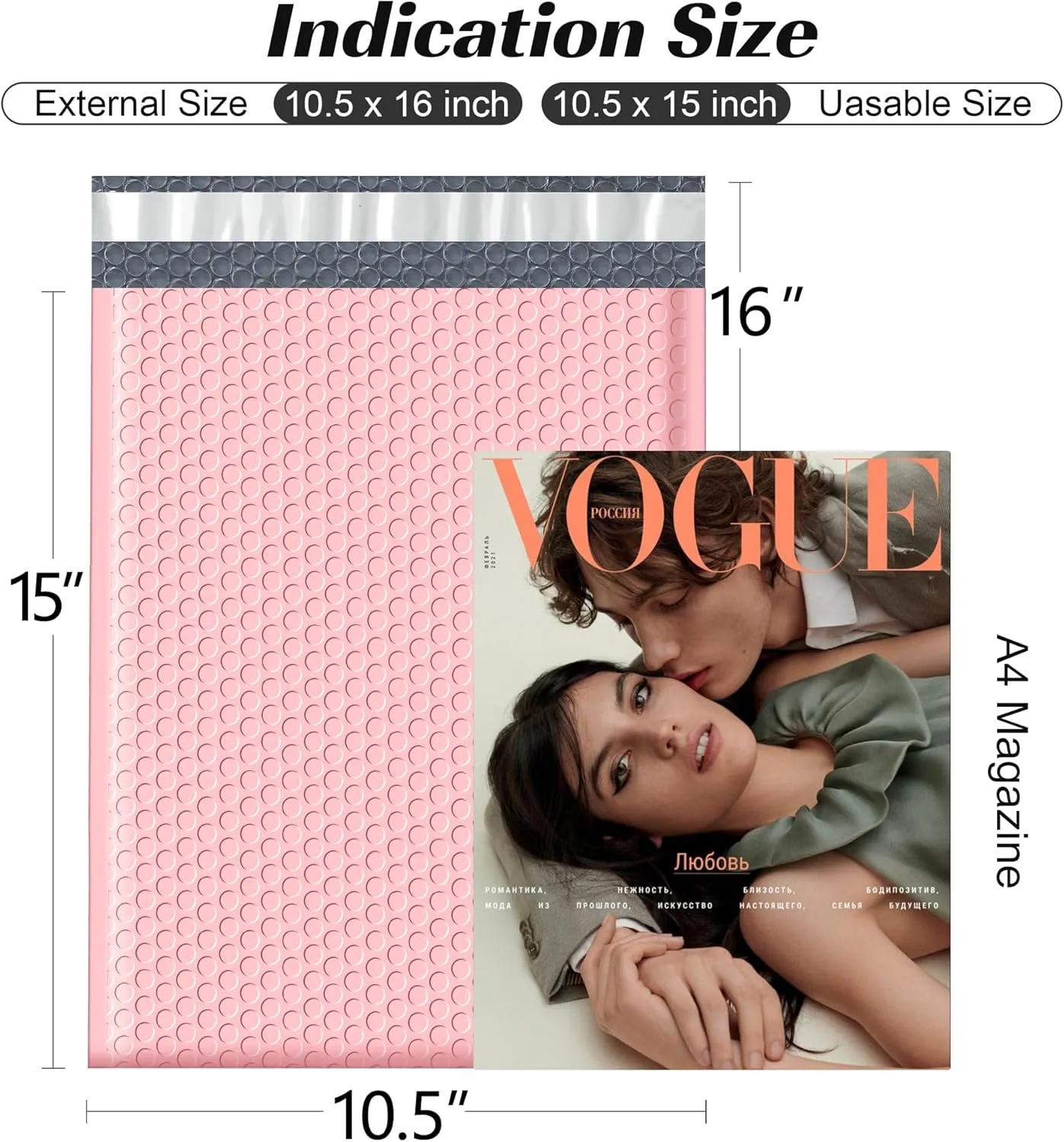 Famagic Bubble Mailers 10.5x16 Inch 25pc Light Pink Shipping Bags, Chic Packaging Bags For Small Business, Colored Padded Mailing Envelopes, Opaque Matte Self Seal Bubble Poly Mailers Bulk #5