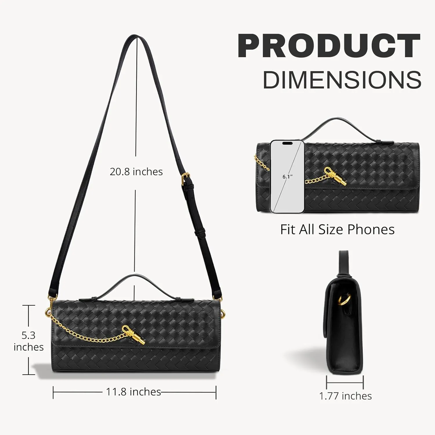 Fashion Evening Clutch Purses for Women, Woven Handbags, PU Leather Shoulder Bags Crossbody for Wedding Formal