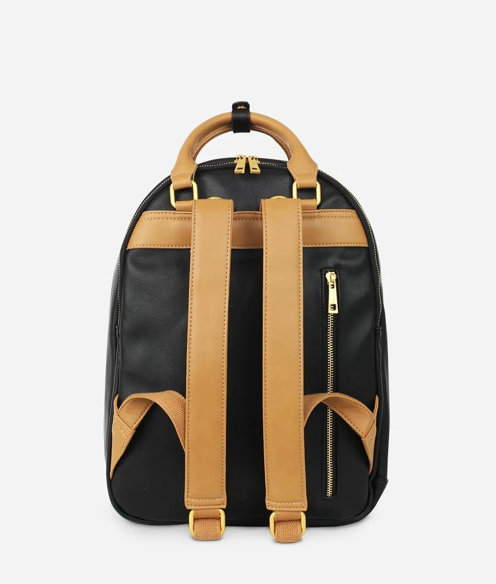 FAWN DESIGN Diaper Pack (Classic Backpack with Contemporary Diaper Bag Features) (Black/Tan)