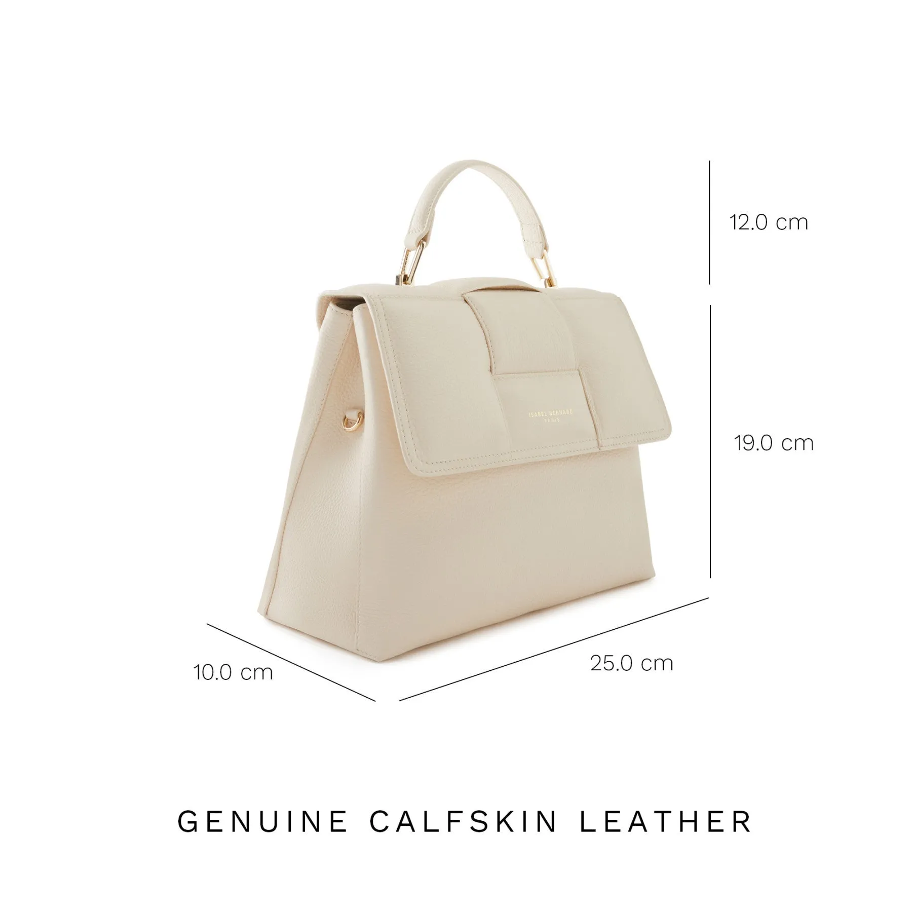 Femme Forte Lacy cream calfskin leather handbag