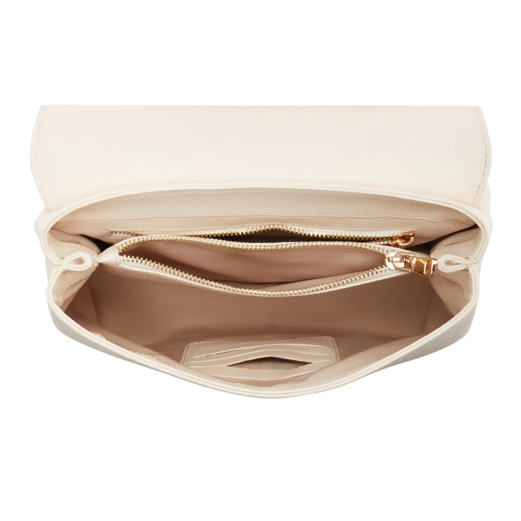Femme Forte Lacy cream calfskin leather handbag