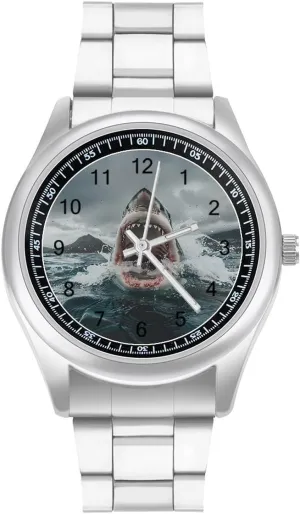 Ferocious White Shark Fashion Classic Wrist Watches for Men Casual Business Dress Watch Unisex