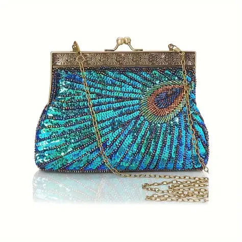 Flapper Peacock Clutch