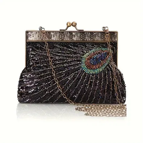 Flapper Peacock Clutch