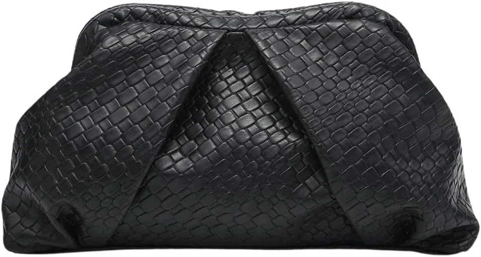 Floerns Women's Vintage Leather Ruched Bag Evening Handbag Dumpling Clutch Purse
