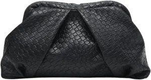 Floerns Women's Vintage Leather Ruched Bag Evening Handbag Dumpling Clutch Purse